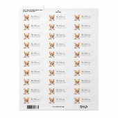Étiquettes d'adresse de retour Corgi (Feuille entière)