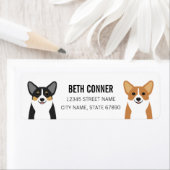 Étiquettes d'adresse de retour Corgi (En situation)
