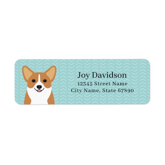 Étiquettes d'adresse de retour Corgi (Devant)