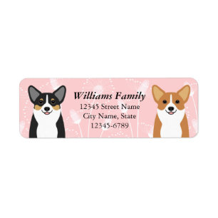 Étiquettes d'adresse de retour Corgi