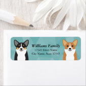 Étiquettes d'adresse de retour Corgi (En situation)