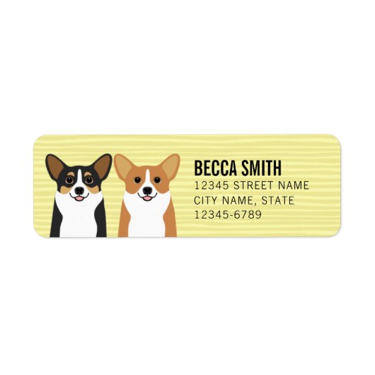 Étiquettes d'adresse de retour Corgi (Devant)