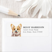 Étiquettes d'adresse de retour Corgi (En situation)