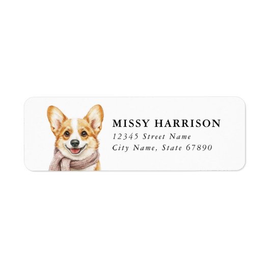Étiquettes d'adresse de retour Corgi (Devant)
