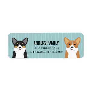 Étiquettes d'adresse de retour Corgi