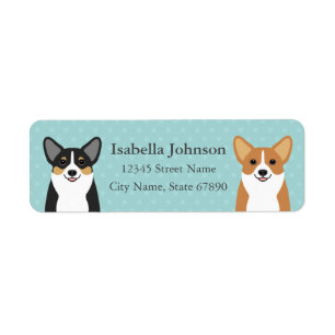 Étiquettes d'adresse de retour Corgi