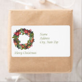 Étiquettes d'adresse de retour - couronne de Noël (En situation)