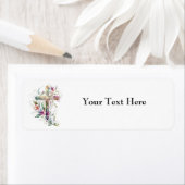 Étiquettes d'adresse de retour croisé floral (En situation)