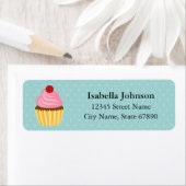 Étiquettes d'adresse de retour Cupcake (En situation)