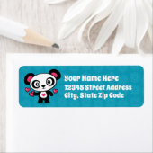 Étiquettes d'adresse de retour Cute Panda (En situation)