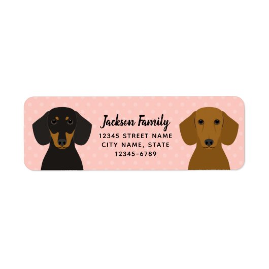 Étiquettes d'adresse de retour Dachshund (Devant)