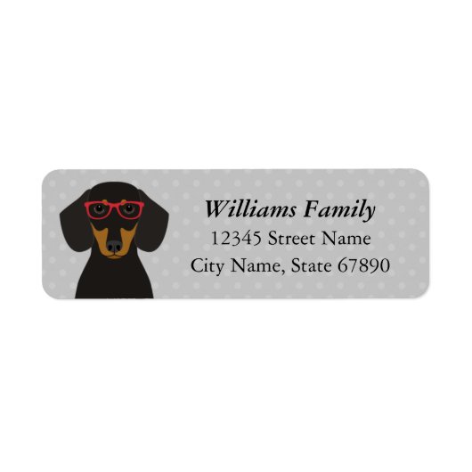 Étiquettes d'adresse de retour Dachshund (Devant)