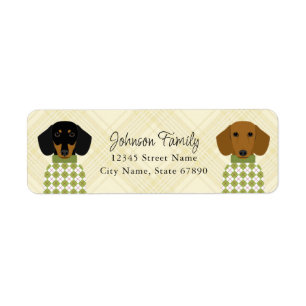 Étiquettes d'adresse de retour Dachshund