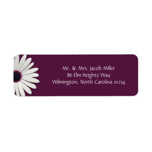 Étiquettes d'adresse de retour Daisy Purple (Devant)