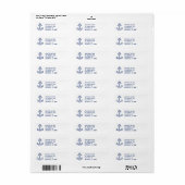 Étiquettes d'adresse de retour d'Ancres de navire  (Feuille entière)