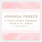 Étiquettes d'adresse de retour d'aquarelle rose do (Devant)