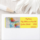 Étiquettes d'adresse de retour d'aquarelle Unicorn (En situation)