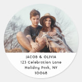 Étiquettes d'adresse de retour d'arrondi de photo  (Devant)