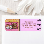 Étiquettes d'adresse de retour d'art de chien pers (En situation)