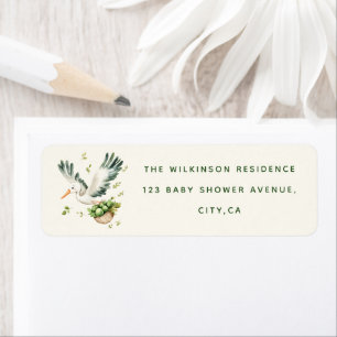 Étiquettes d'adresse de retour de Baby Shower au s