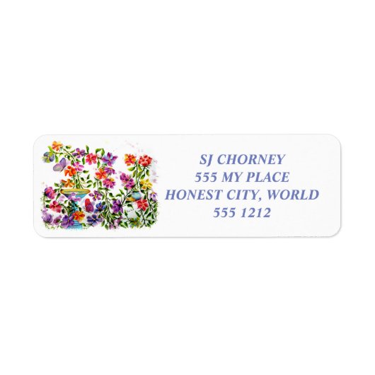 ÉTIQUETTES D'ADRESSE DE RETOUR DE BAIN EMPREINTES  (Devant)