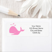 Étiquettes d'adresse de retour de baleine rose (En situation)