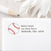 Étiquettes d'adresse de retour de baseball (En situation)