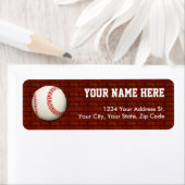 Étiquettes d'adresse de retour de baseball (En situation)