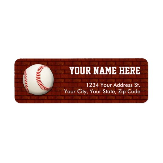 Étiquettes d'adresse de retour de baseball (Devant)