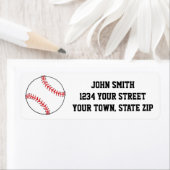 Étiquettes d'adresse de retour de baseball à thème (En situation)