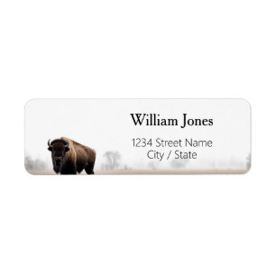 Étiquettes d'adresse de retour de bison