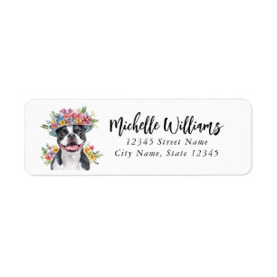 Étiquettes d'adresse de retour de Boston Terrier