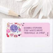 Étiquettes d'adresse de retour de boule disco (En situation)