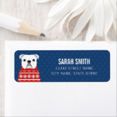 Étiquettes d'adresse de retour de Bulldog en angla (En situation)