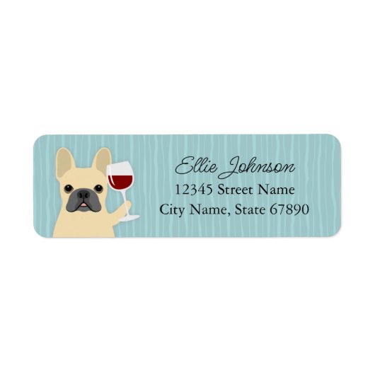 Étiquettes d'adresse de retour de Bulldog en franç (Devant)