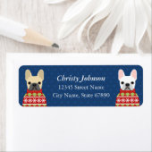 Étiquettes d'adresse de retour de Bulldog en franç (En situation)