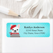 Étiquettes d'adresse de retour de Bulldog en franç (En situation)