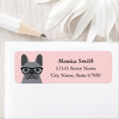 Étiquettes d'adresse de retour de Bulldog en franç (En situation)