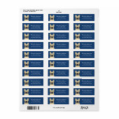 Étiquettes d'adresse de retour de Bulldog en franç (Feuille entière)