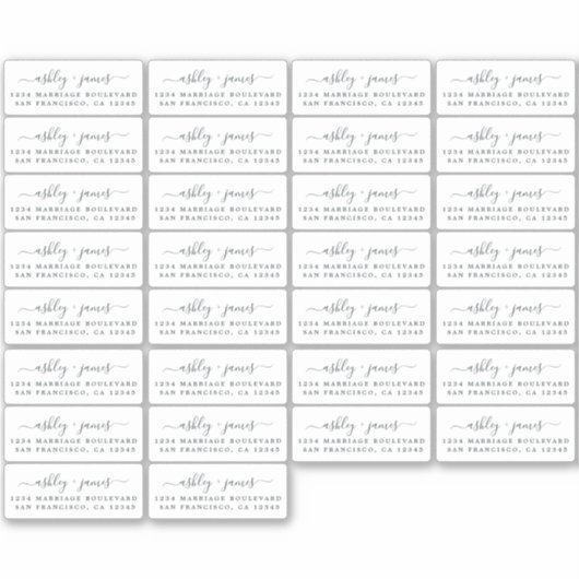 Étiquettes d'adresse de retour de calligraphie 2 x (Devant)