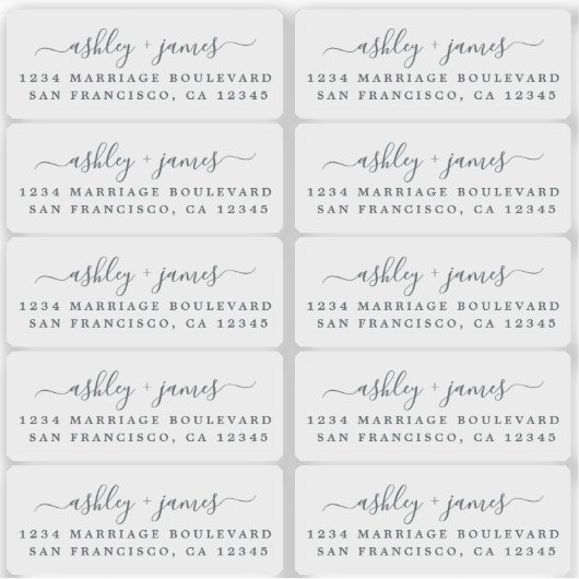 Étiquettes d'adresse de retour de calligraphie tra (Devant)