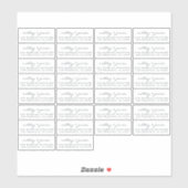 Étiquettes d'adresse de retour de calligraphie tra (Feuille)