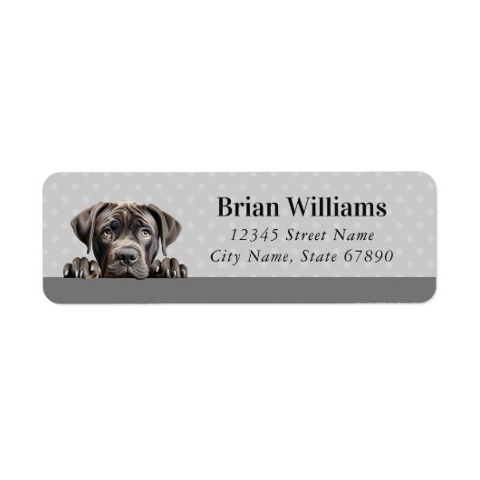 Étiquettes d'adresse de retour de Cane Corso (Devant)