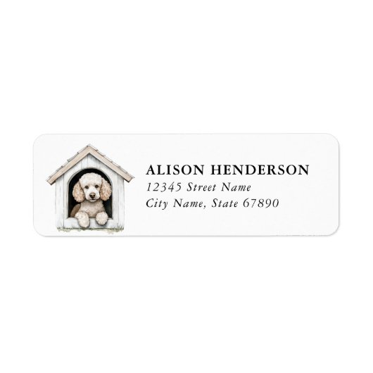 Étiquettes d'adresse de retour de caniche (Devant)