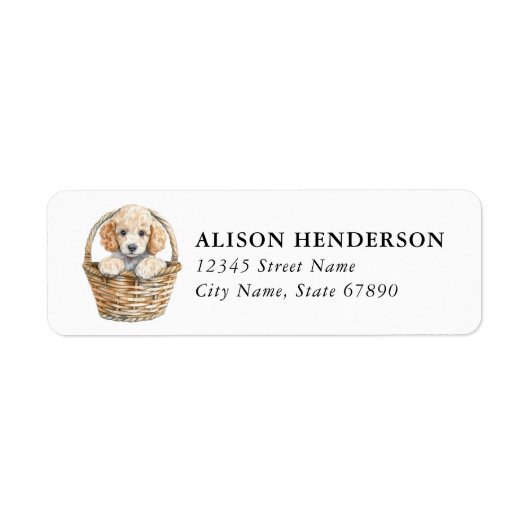 Étiquettes d'adresse de retour de caniche (Devant)