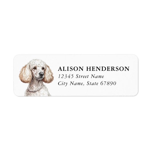 Étiquettes d'adresse de retour de caniche (Devant)