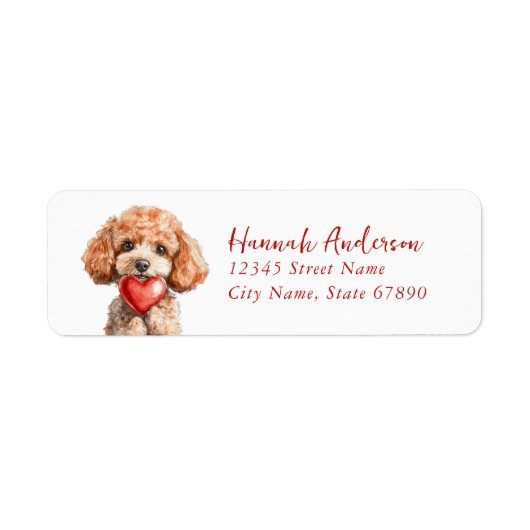 Étiquettes d'adresse de retour de caniche (Devant)