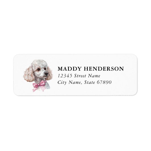 Étiquettes d'adresse de retour de caniche (Devant)