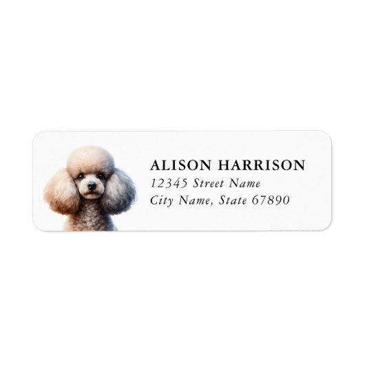 Étiquettes d'adresse de retour de caniche (Devant)