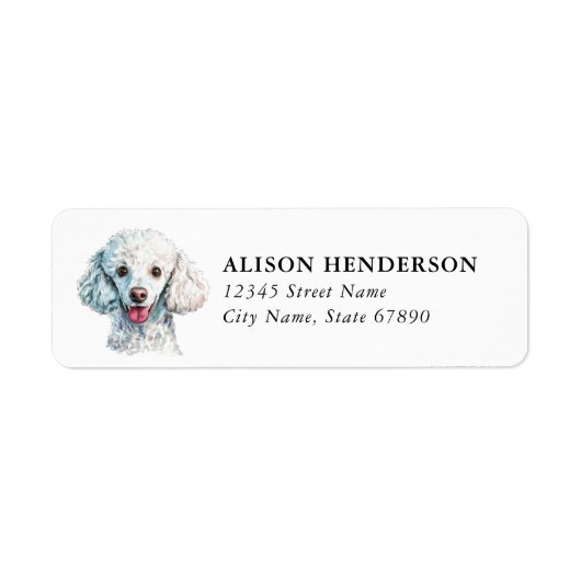 Étiquettes d'adresse de retour de caniche (Devant)